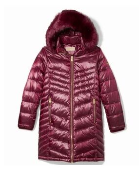 Michael Kors XL dark red long parka - NWT with fur hood